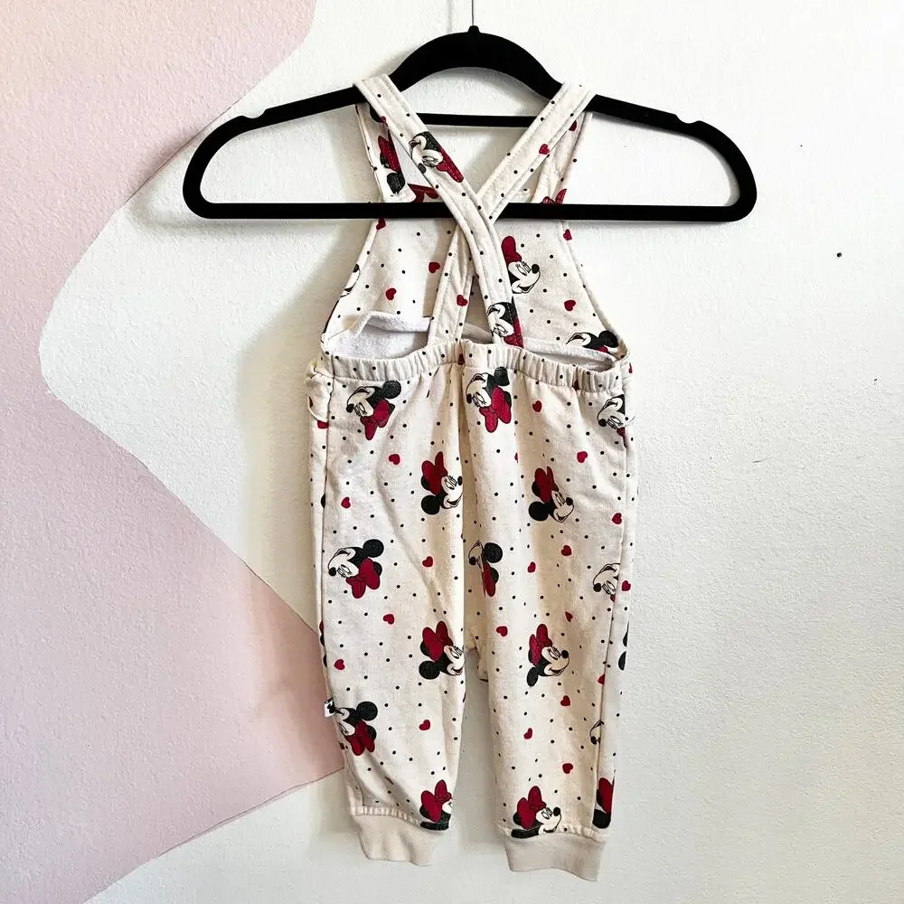 Disney Minnie Mouse Ruffle Jumpsuit 24M Cartoon Whimsical Vintage‎ Inspired